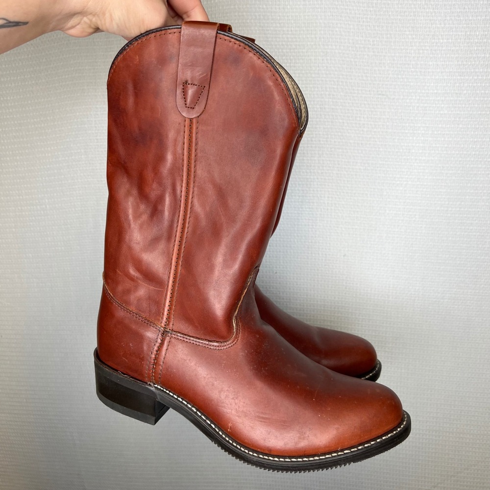 Double-H DH1603 Mens Work Western Boots Brown Leather Made in USA 11 3E Wide